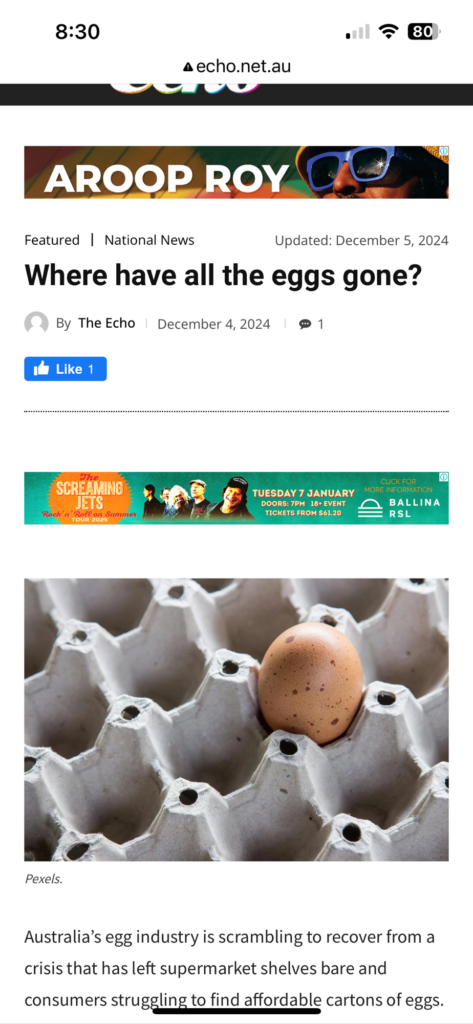 Egg shortage