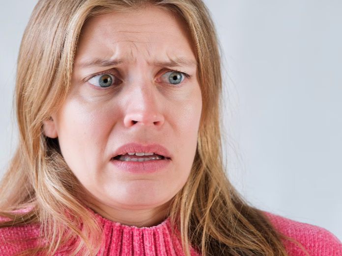 nervous woman