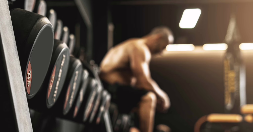 Tired athlete at gym