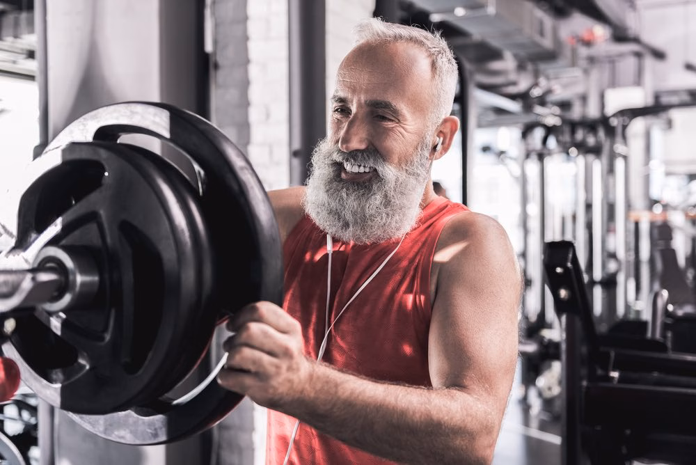 Middle age male in gym