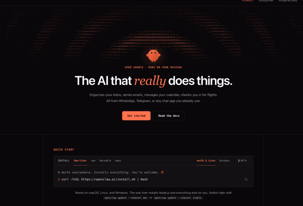 UI interface of OpenClaw