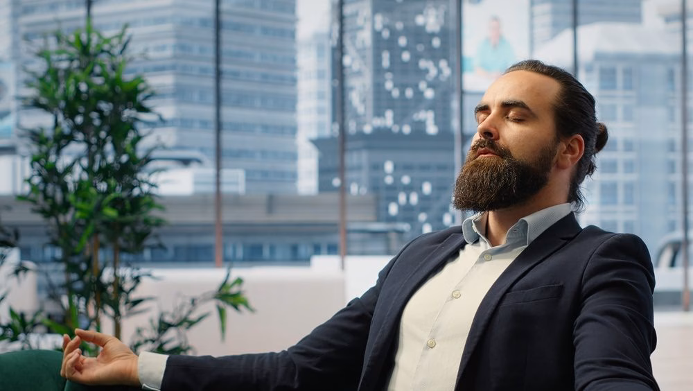 man meditating
