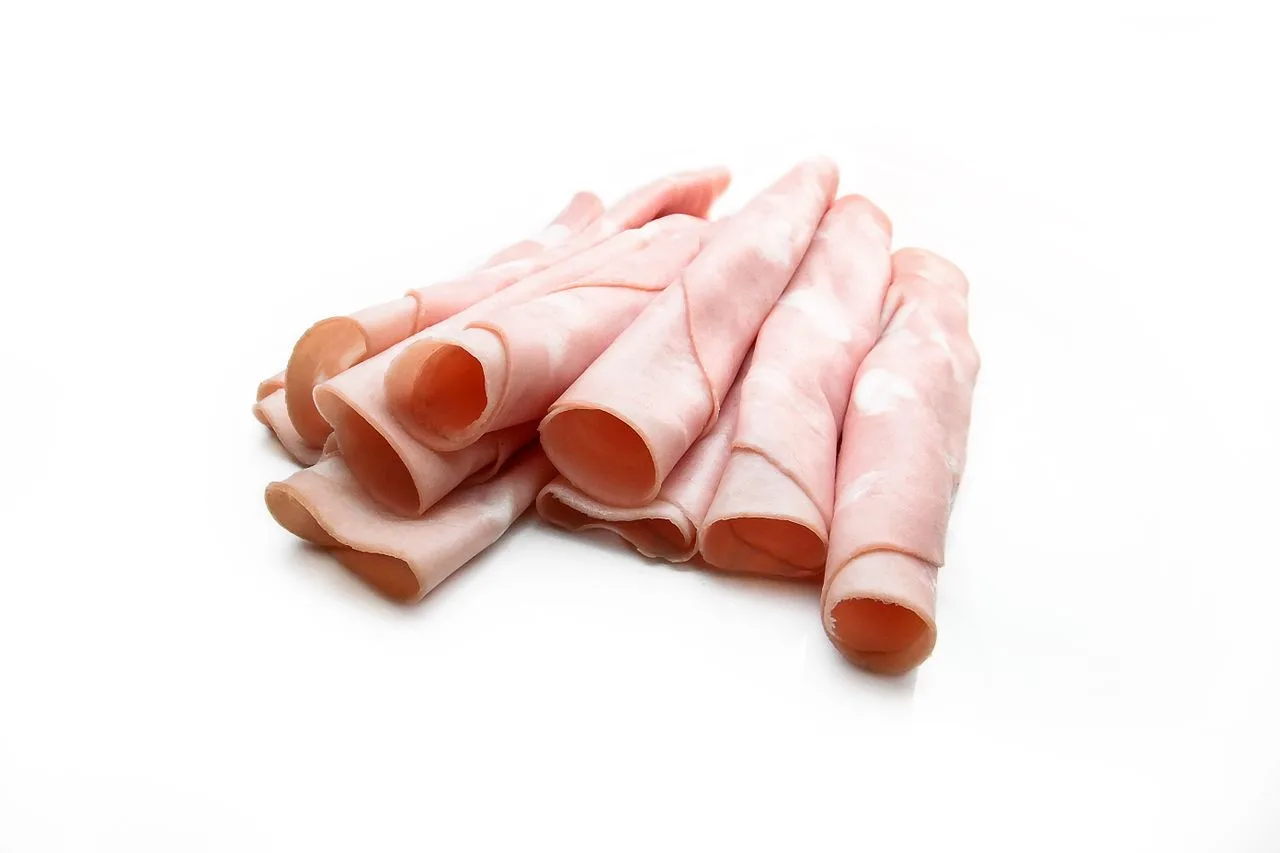 Rolled turkey breast slices, a high-protein snack