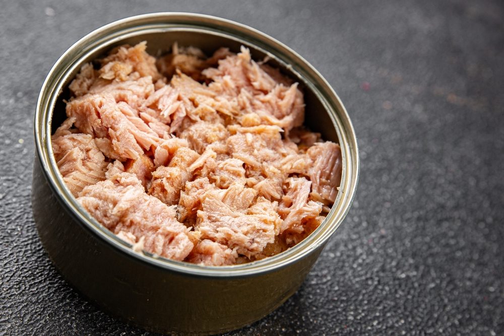 Flaked tinned tuna, a high-protein snack