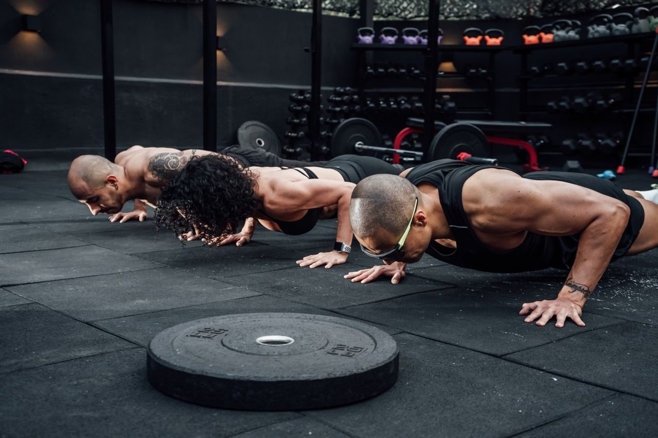People training together in a gym