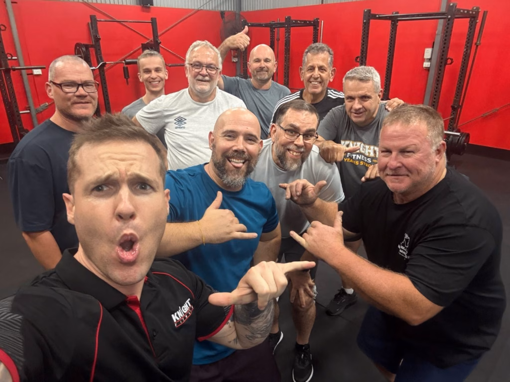 Group of men at Knight Fitness’s Mens Club in Brisbane