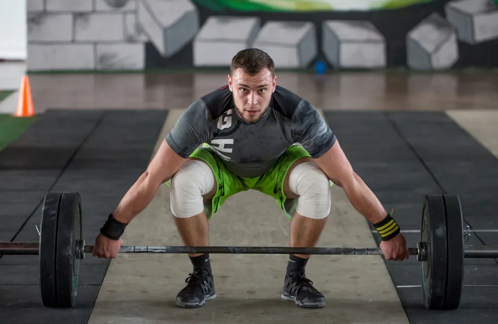 athlete preparing to lift