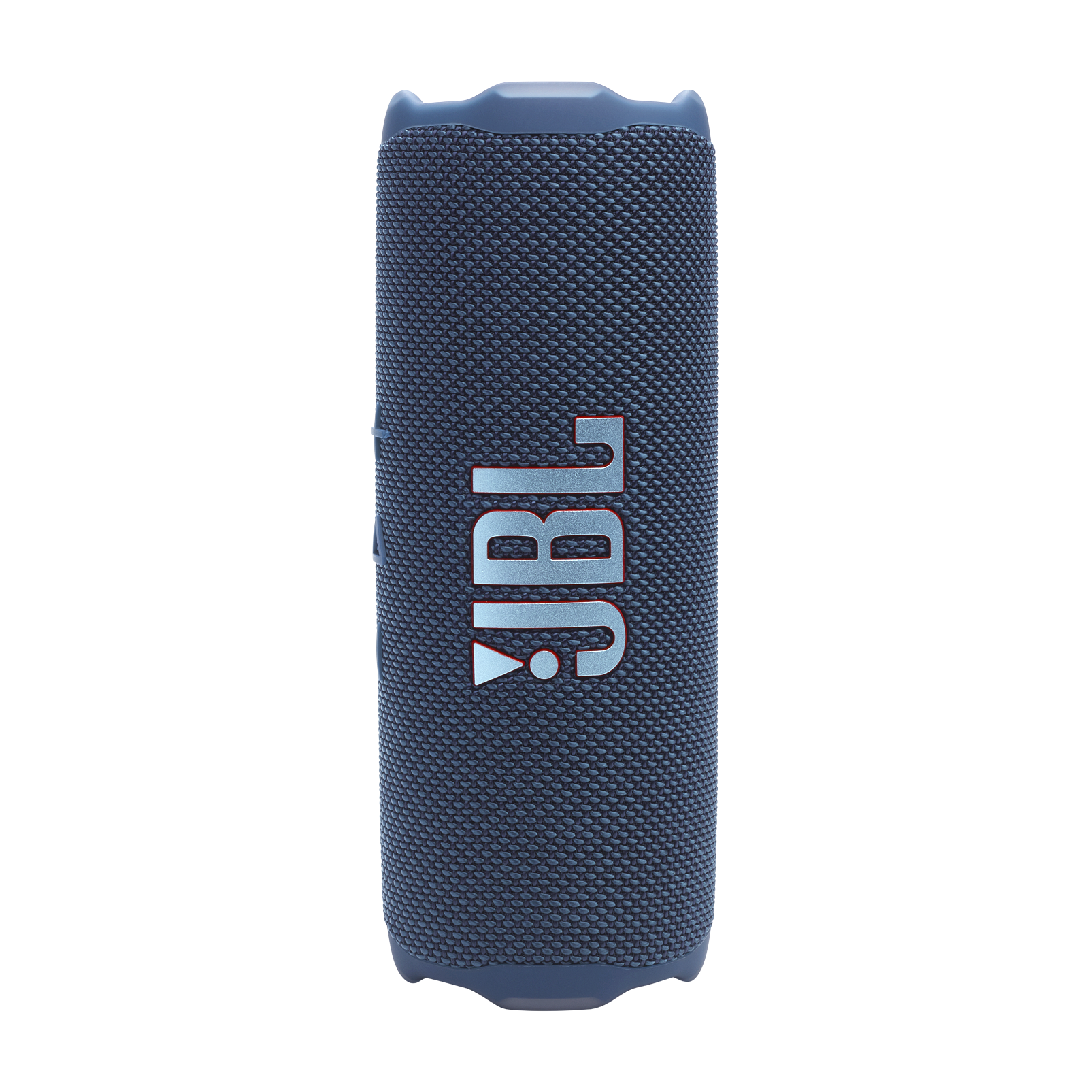 Blue JBL Flip 7 portable Bluetooth speaker standing upright