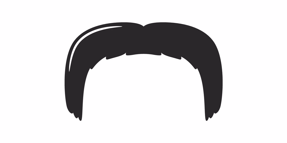 Illustration of a horseshoe moustache