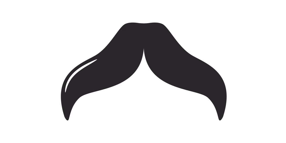 Illustration of a pyramid moustache