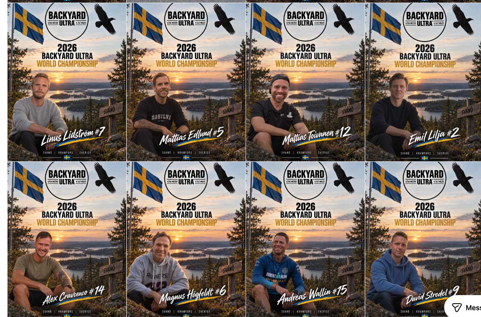 Lag-VM i backyard ultra 2026: Sveriges landslag